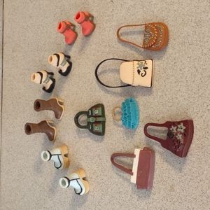 Barbie fashion doll accessories high heel shoes and bags